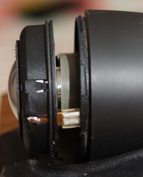 B&W ZC12092 tweeter replacement: the back of the tweeter fits into the metal 'Nautilus horn'