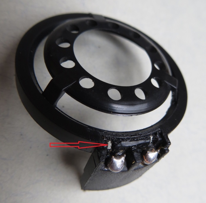 B&W CDM1 (ZZ9989 / ZZ09989) tweeter repair: two small holes in the tweeter frame